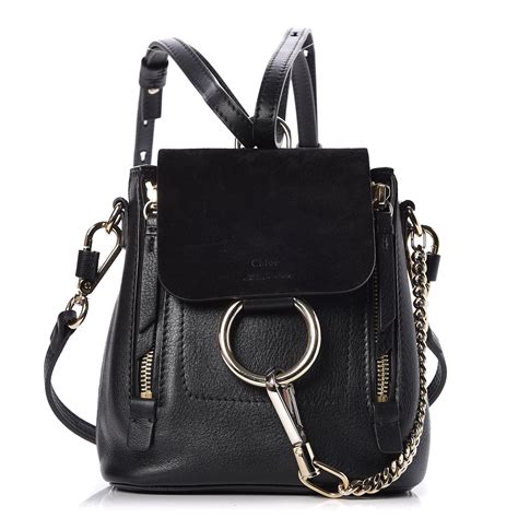 chloe mini faye backpack black|Chloe Suede Calfskin Mini Faye Backpack Black.